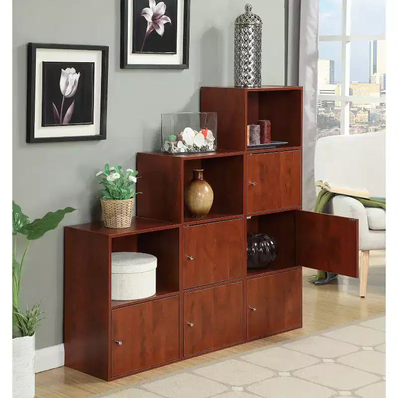 Meuble de rangement utilitaire en bois de bouleau de 91 cm avec 1 porte et 2 étagères, 61 cm de large