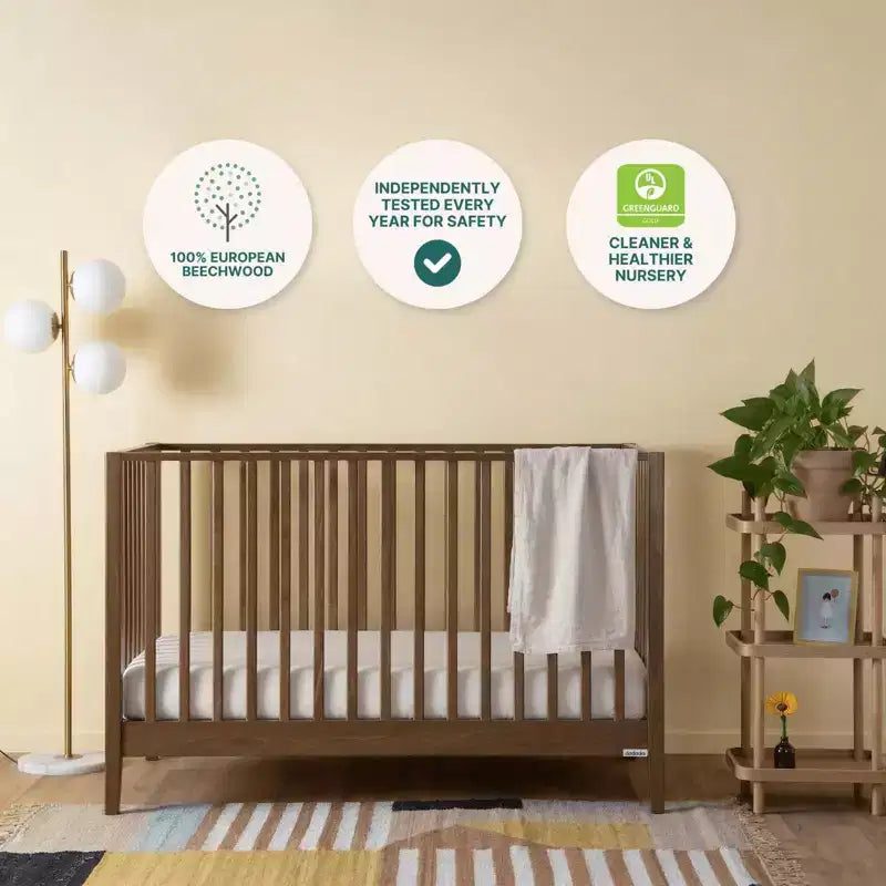 Lit de bébé 3-en-1 convertible, hêtre massif, certifié GREENGUARD Gold, fabriqué en Italie