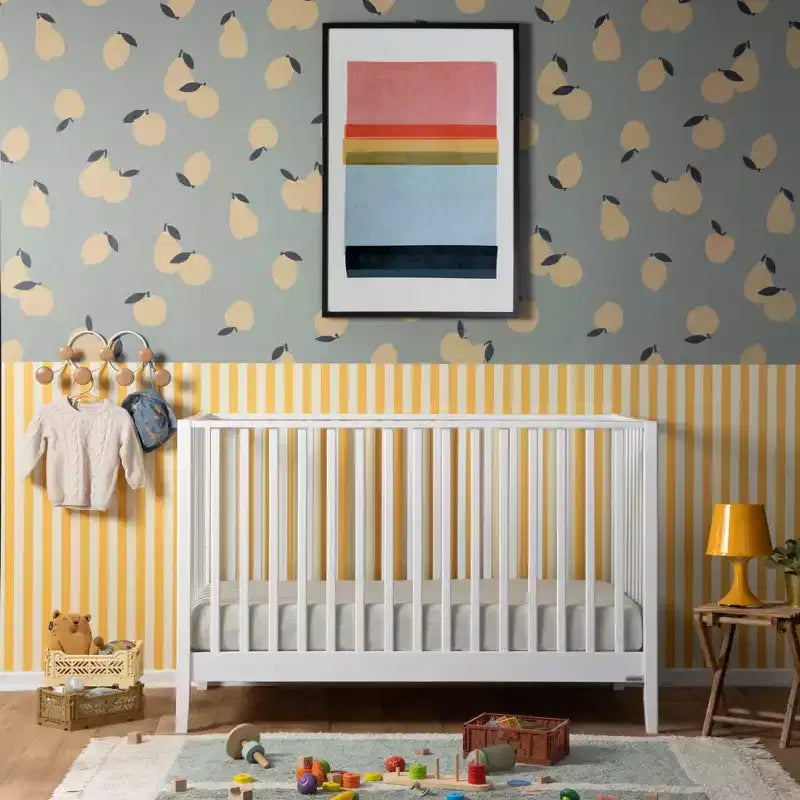 Lit de bébé 3-en-1 convertible, hêtre massif, certifié GREENGUARD Gold, fabriqué en Italie