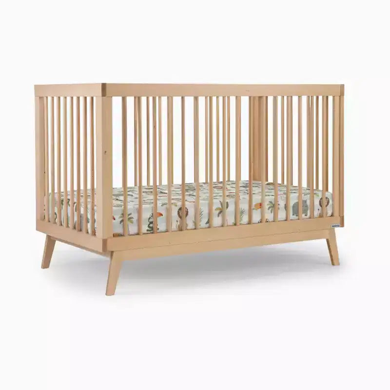 Lit de bébé convertible 3-en-1, en hêtre européen massif, certifié GREENGUARD Gold, fabriqué en Italie