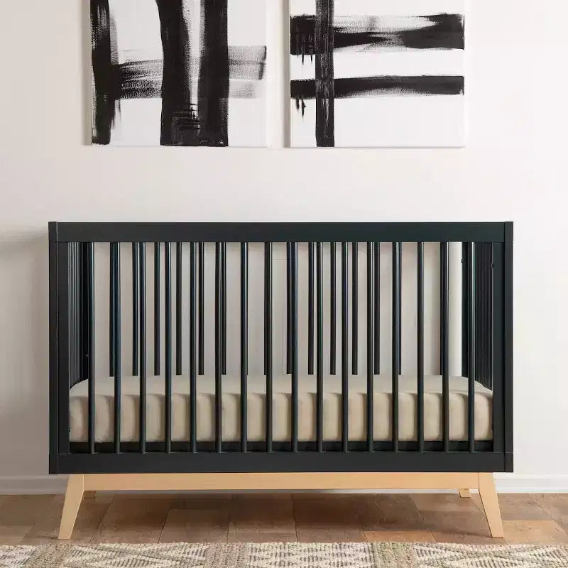 Lit de bébé convertible 3-en-1, en hêtre européen massif, certifié GREENGUARD Gold, fabriqué en Italie