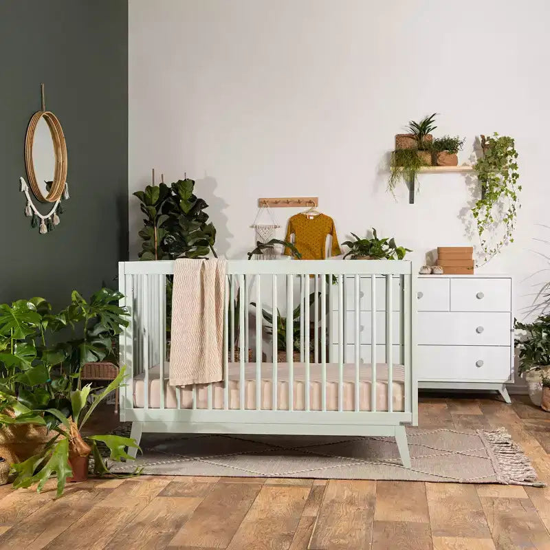 Lit de bébé convertible 3-en-1, en hêtre européen massif, certifié GREENGUARD Gold, fabriqué en Italie