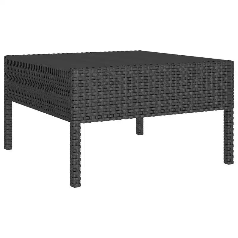 vidaXL Salon de jardin – 11 pièces, avec coussins, en résine tressée et acier thermolaqué, noir