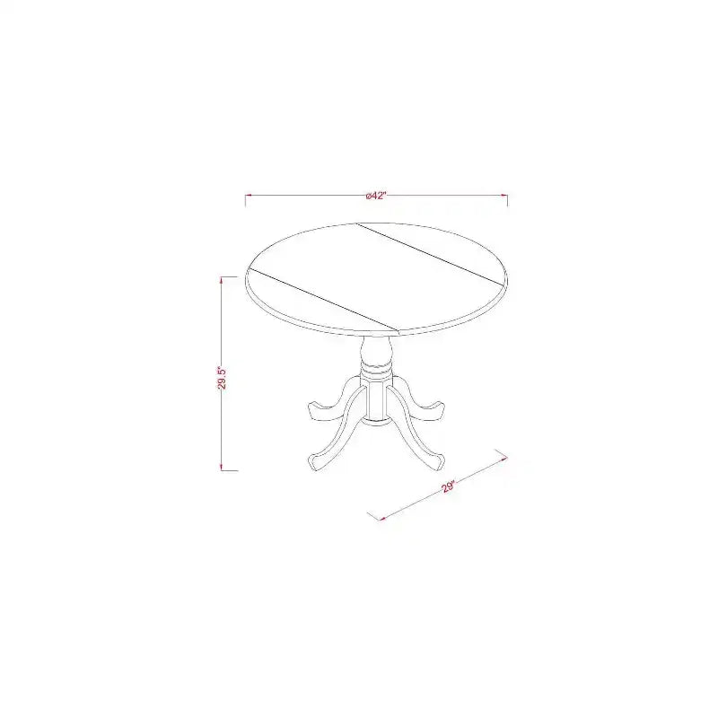 Ensemble table de cuisine ronde 3 pièces table de 42 po avec rallonges et 2 chaises Parsons – Ensemble de salle à manger moderne
