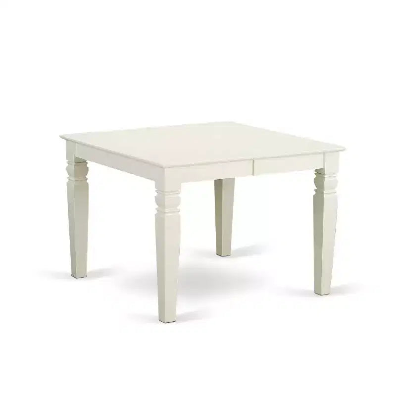 Ensemble Table de Cuisine 5 Pièces Table Rectangulaire avec Chaises - Salle à Manger 107/152 cm Pieds Blanc Lin Flamant Rose