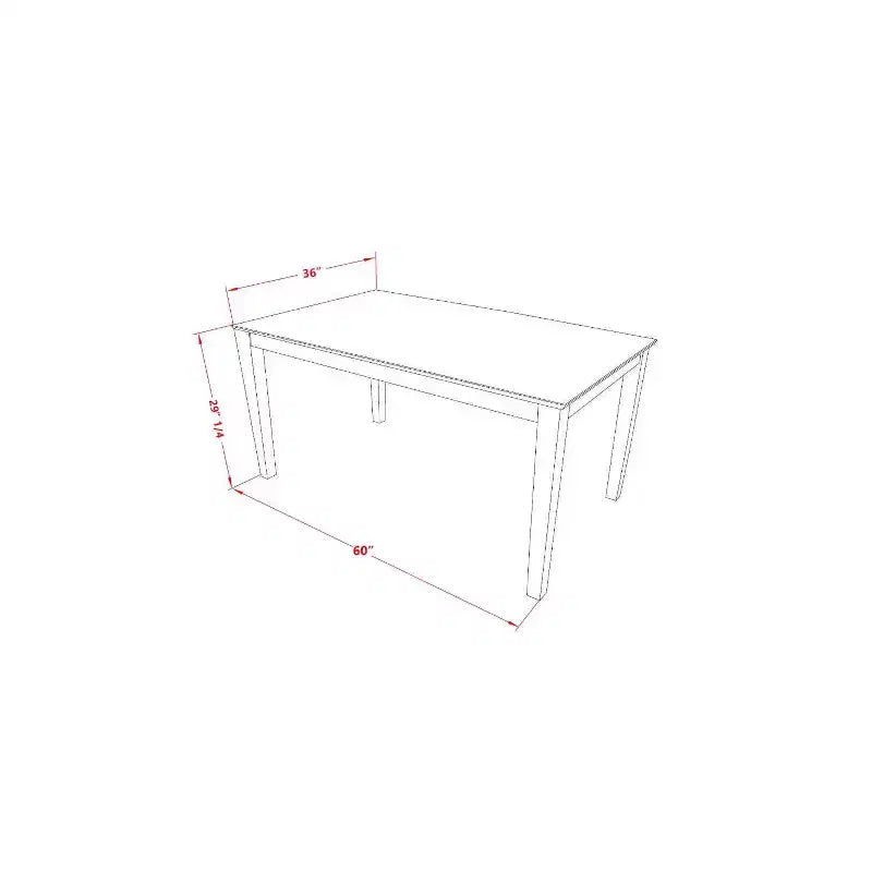 Ensemble de salle à manger médiéval 7 pièces - Table rectangulaire 60" et 6 chaises - Meubles classiques en bois pour la maison