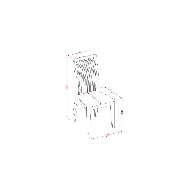 Ensemble table de cuisine 3 pièces - Table à manger ronde et 2 chaises - Finition cerisier crème - Idéal pour petits espaces