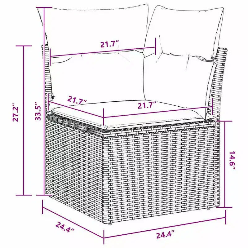 vidaXL Salon de jardin 6 pcs en résine tressée marron