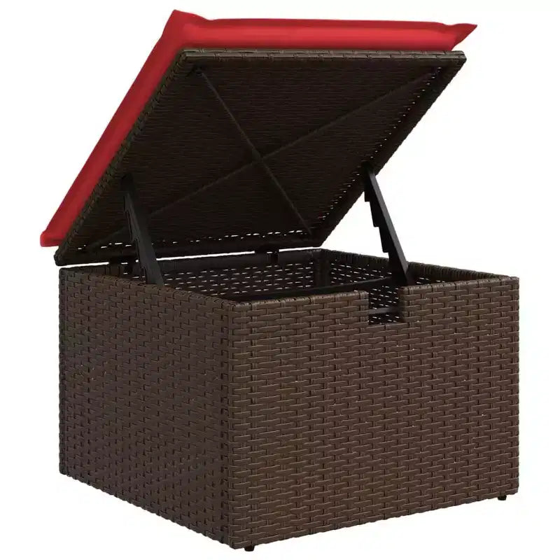 vidaXL Salon de jardin 7 pcs Marron et rouge 287,5 x 122,5 x 85 cm - Marron et rouge sans table