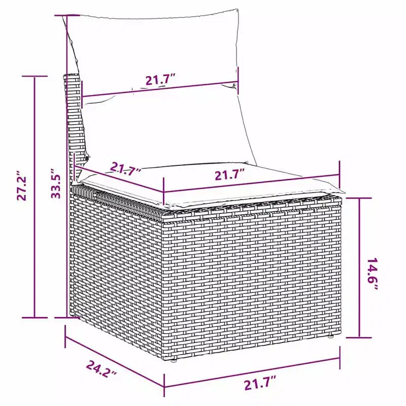 vidaXL Salon de jardin avec coussins 4 pcs Résine tressée marron - Rouge marron