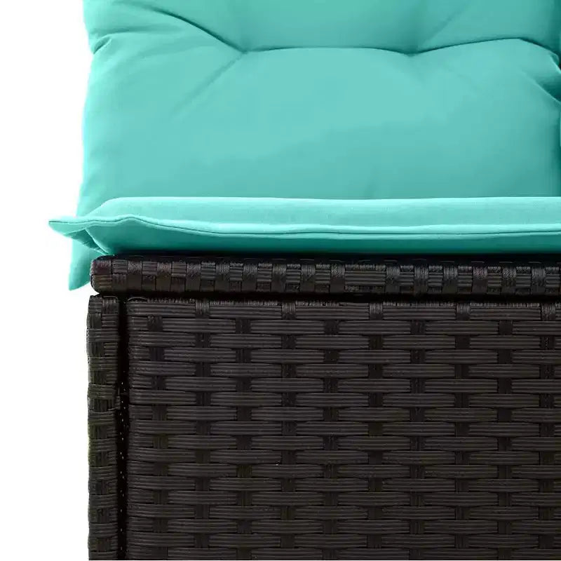 vidaXL Salon de jardin avec coussins 4 pcs Résine tressée marron - Rouge marron