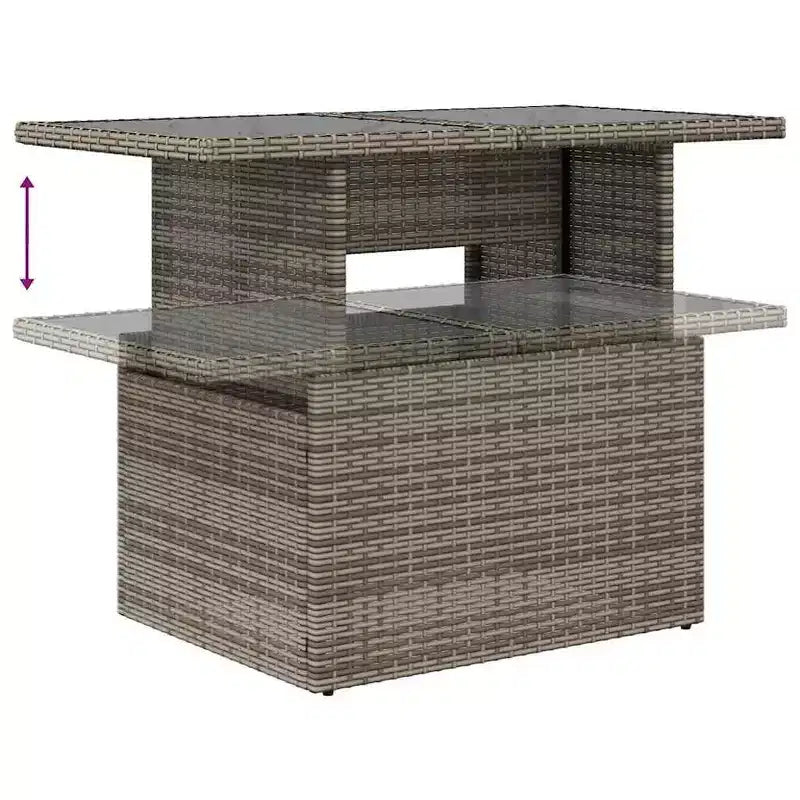 vidaXL Salon de jardin avec coussins, Ensemble de canapés modulaires d'extérieur, 9 pièces, résine tressée