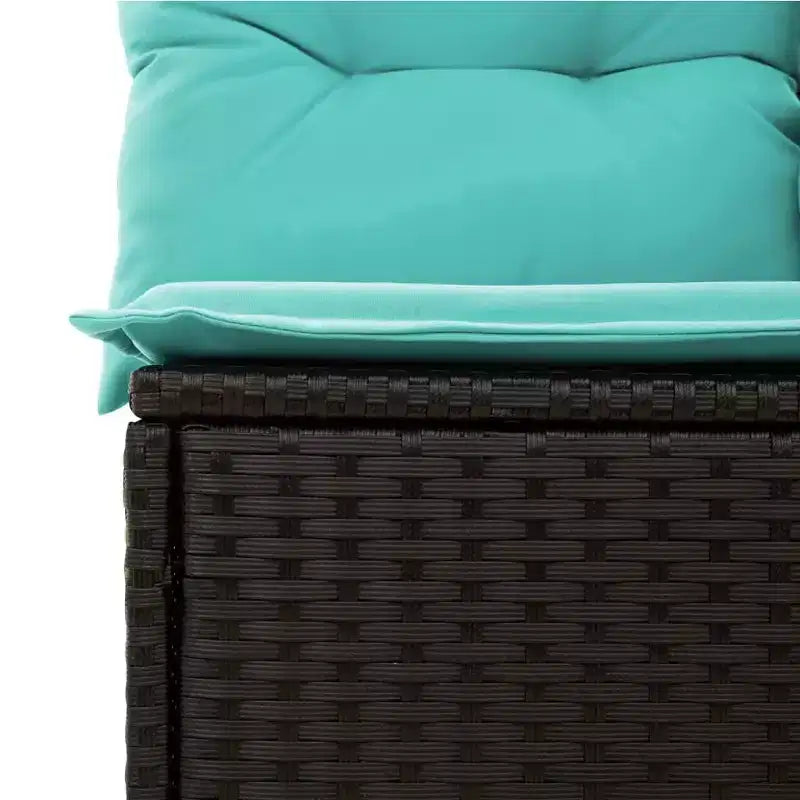 vidaXL Salon de jardin avec coussins, Ensemble de canapés modulaires d'extérieur, 9 pièces, résine tressée