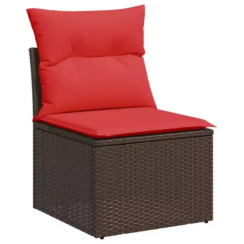 vidaXL Salon de jardin avec coussins et table d'extérieur 5 pièces en résine tressée
