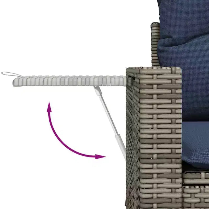 vidaXL Ensemble de canapés de jardin 5 pièces avec coussins en résine tressée gris