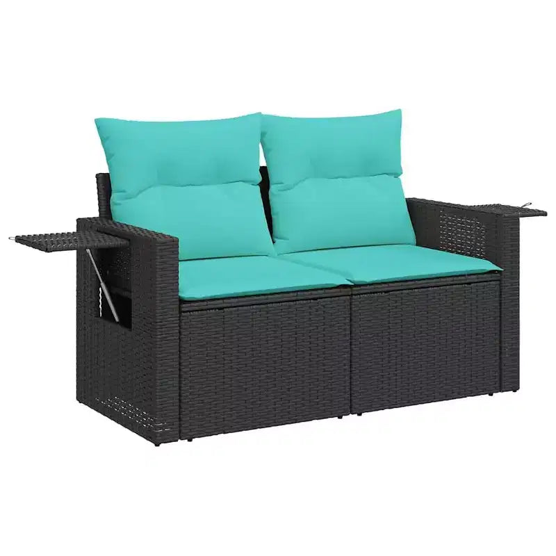 vidaXL Ensemble de canapés de jardin 5 pièces avec coussins en résine tressée gris