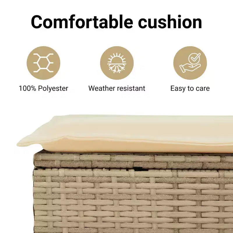 vidaXL Salon de jardin 8 pièces avec coussins, modulable en poly rotin, plusieurs coloris