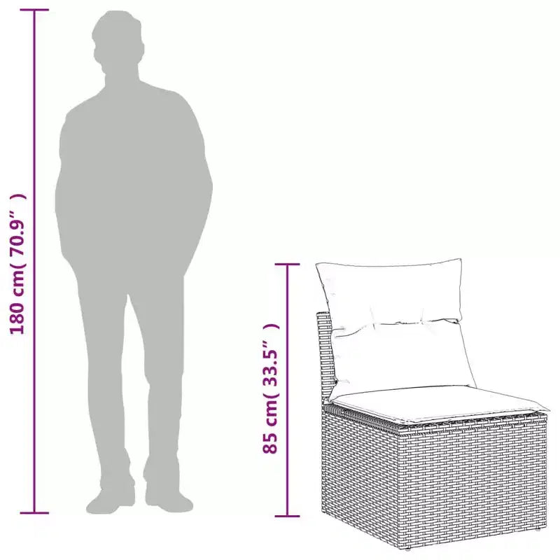 vidaXL Salon de jardin 8 pièces avec coussins, modulable en poly rotin, plusieurs coloris