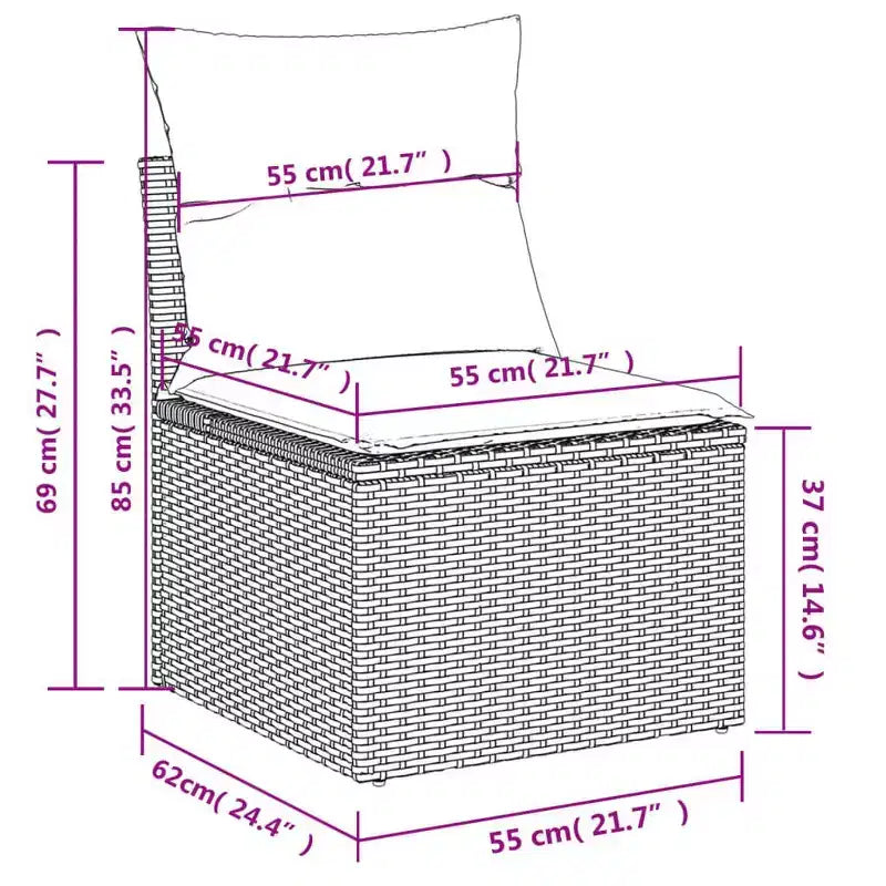vidaXL Salon de jardin 10 pièces avec coussins en résine tressée, canapé d'extérieur modulable, plusieurs coloris/modèles