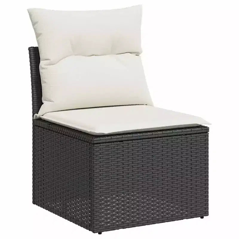 vidaXL Salon de jardin 9 pcs avec coussins résine tressée beige