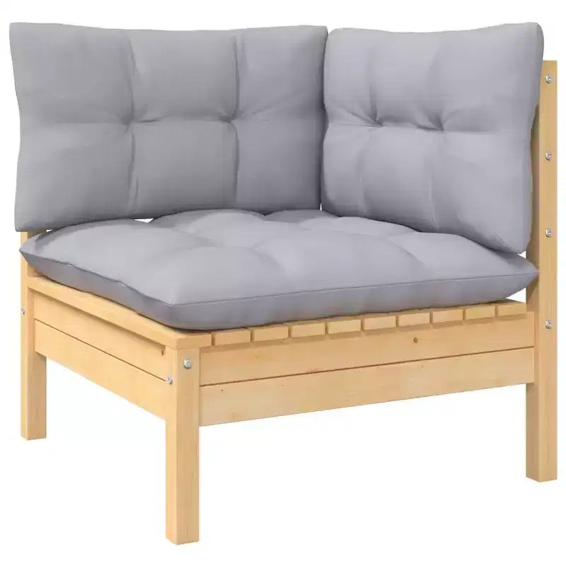 vidaXL Ensemble de jardin en pin massif 5 pièces avec coussins multicolores