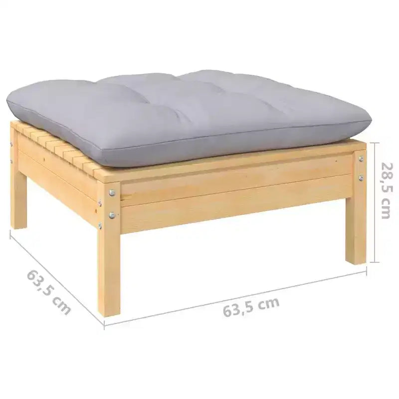 vidaXL Ensemble de jardin en pin massif 5 pièces avec coussins multicolores