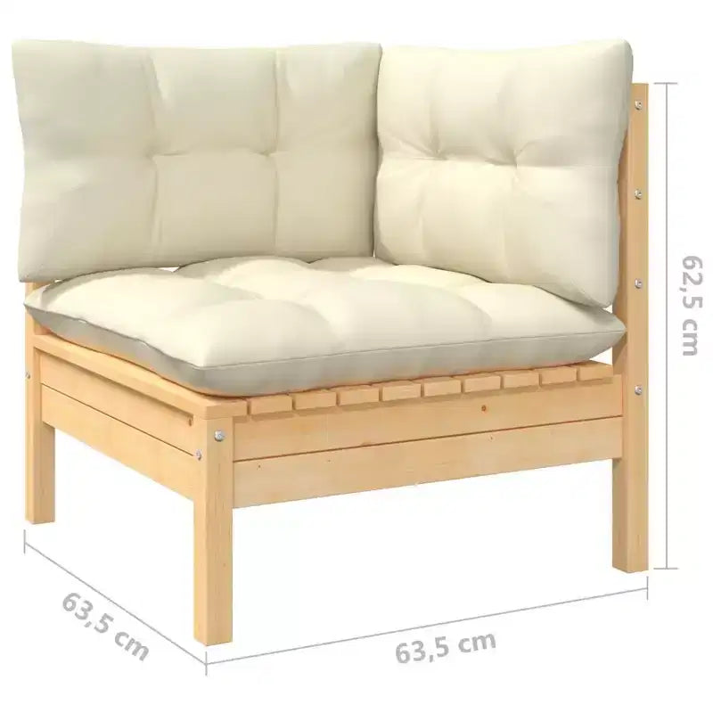 vidaXL Salon de jardin avec coussins – Bois de pin robuste