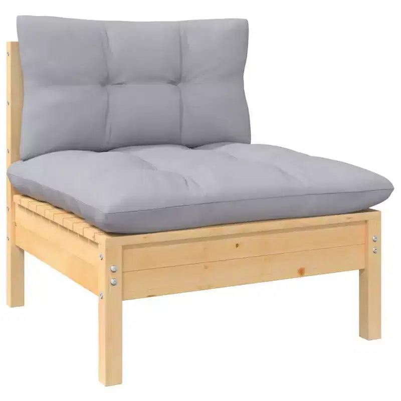 vidaXL Salon de jardin avec coussins – Bois de pin robuste