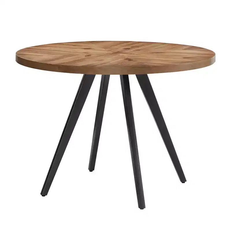 Table de salle à manger et ensemble Jolana 45" Plateau rond en chêne, finition noire - iNSPIRE Q