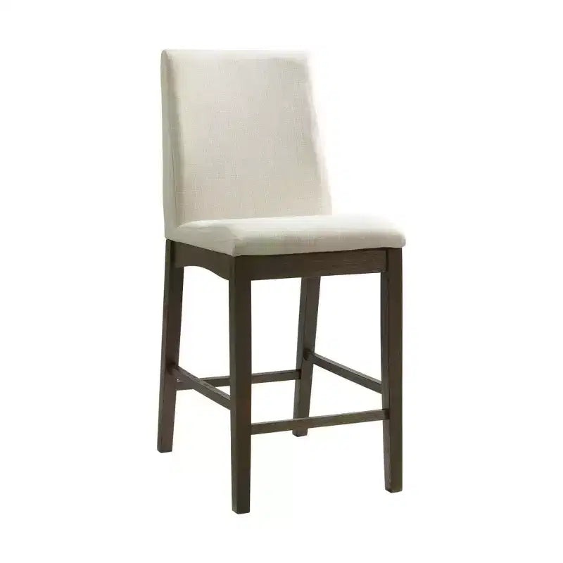 Ensemble de salle à manger 5 pièces Simms hauteur comptoir Noyer - Picket House Furnishings : Plateau en verre, chaises crème, style moderne