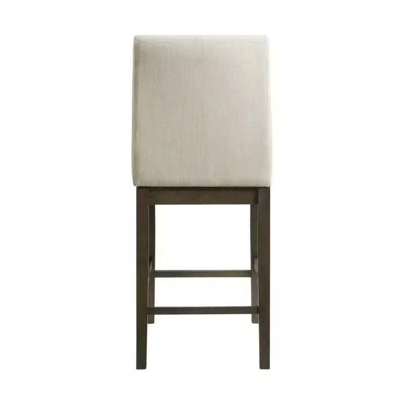 Ensemble de salle à manger 5 pièces Simms hauteur comptoir Noyer - Picket House Furnishings : Plateau en verre, chaises crème, style moderne