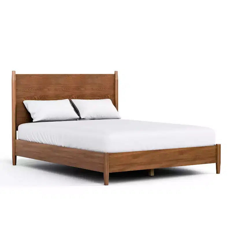 HOMES: Inside + Out Ensemble de chambre 3 pièces Mid-Century Modern Riverstone avec 2 tables de chevet Noyer