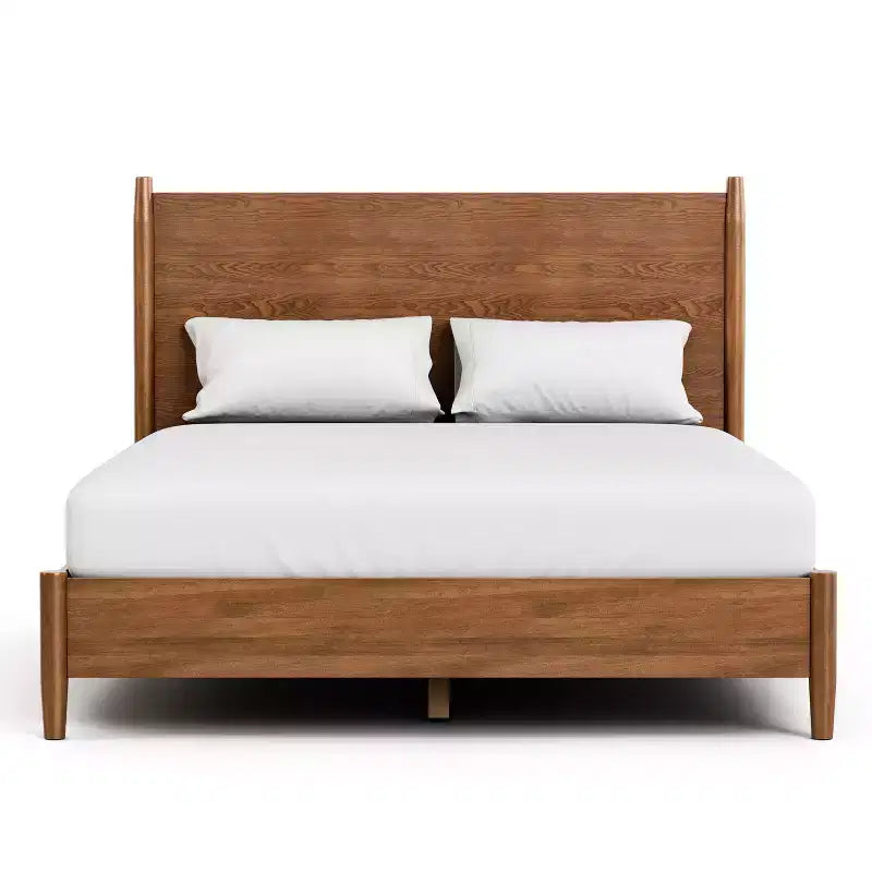HOMES: Inside + Out Ensemble de chambre 3 pièces Mid-Century Modern Riverstone avec 2 tables de chevet Noyer