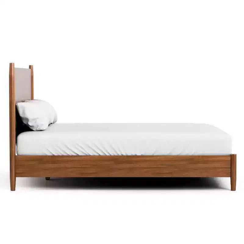 HOMES: Inside + Out Ensemble de chambre 3 pièces Mid-Century Modern Riverstone avec 2 tables de chevet Noyer