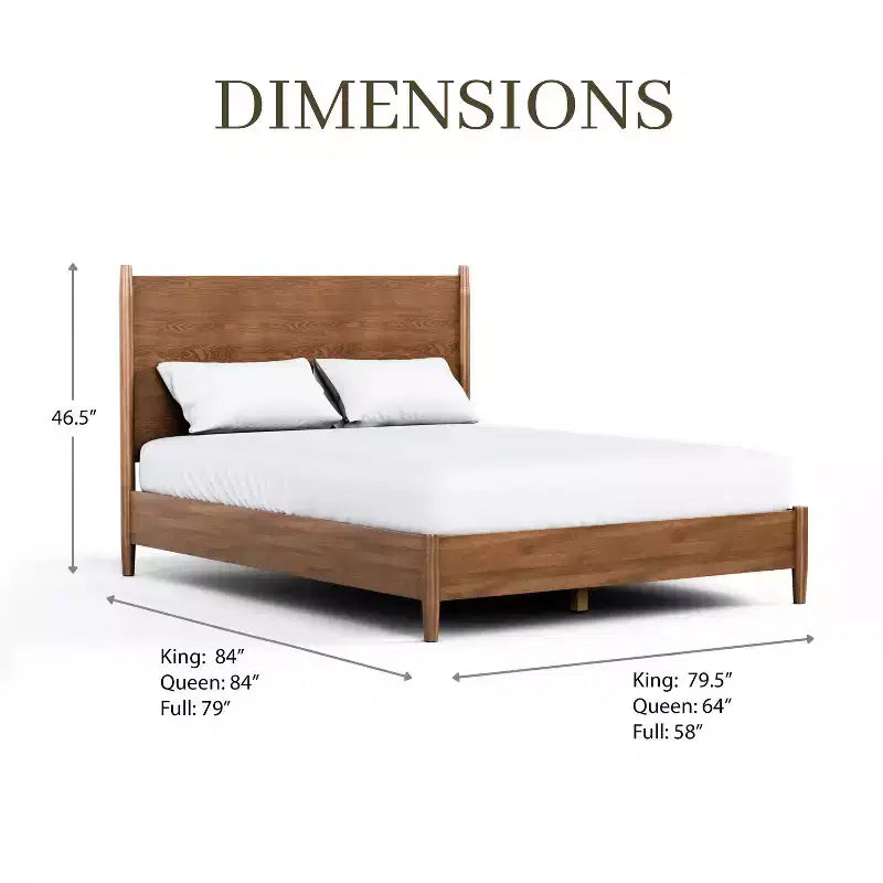 HOMES: Inside + Out Ensemble de chambre 3 pièces Mid-Century Modern Riverstone avec 2 tables de chevet Noyer