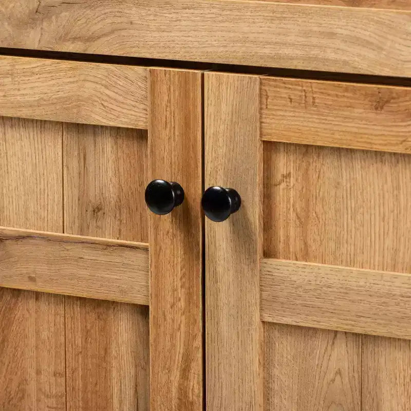 Meuble à chaussures en bois 1 tiroir, chêne marron, organiseur d'entrée avec 5 étagères