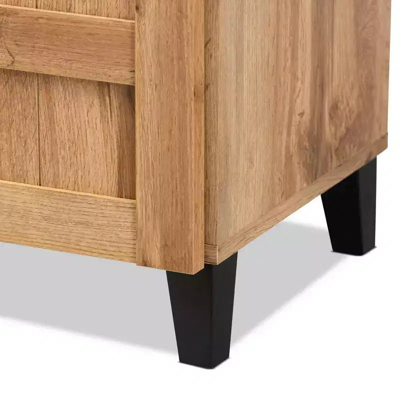 Meuble à chaussures en bois 1 tiroir, chêne marron, organiseur d'entrée avec 5 étagères