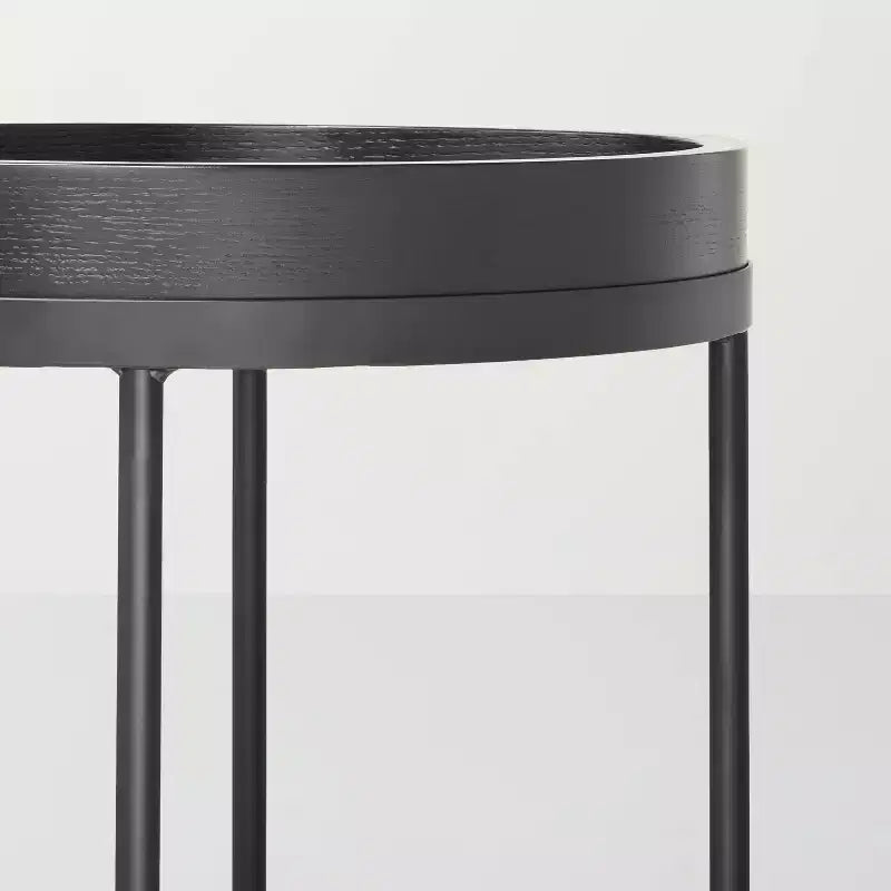 Table d'appoint en bois et métal – Noir