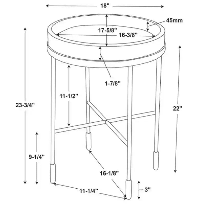 Table d'appoint en bois et métal – Noir