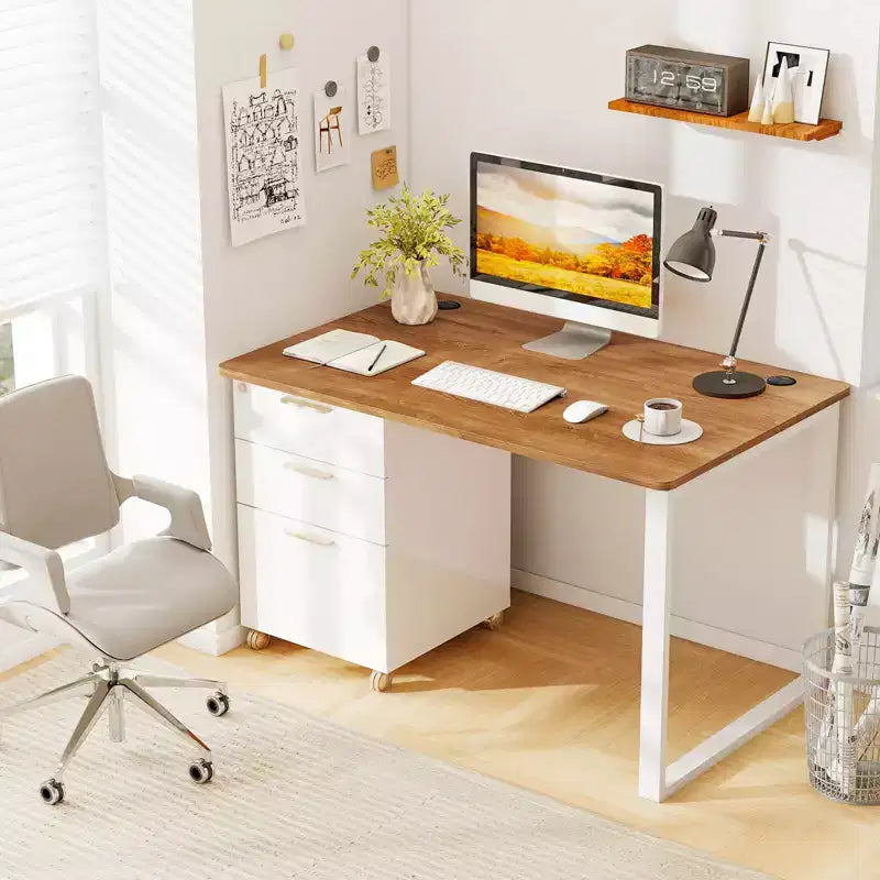 Plateau de table universel pour cadre de bureau standard et assis-debout Noyer