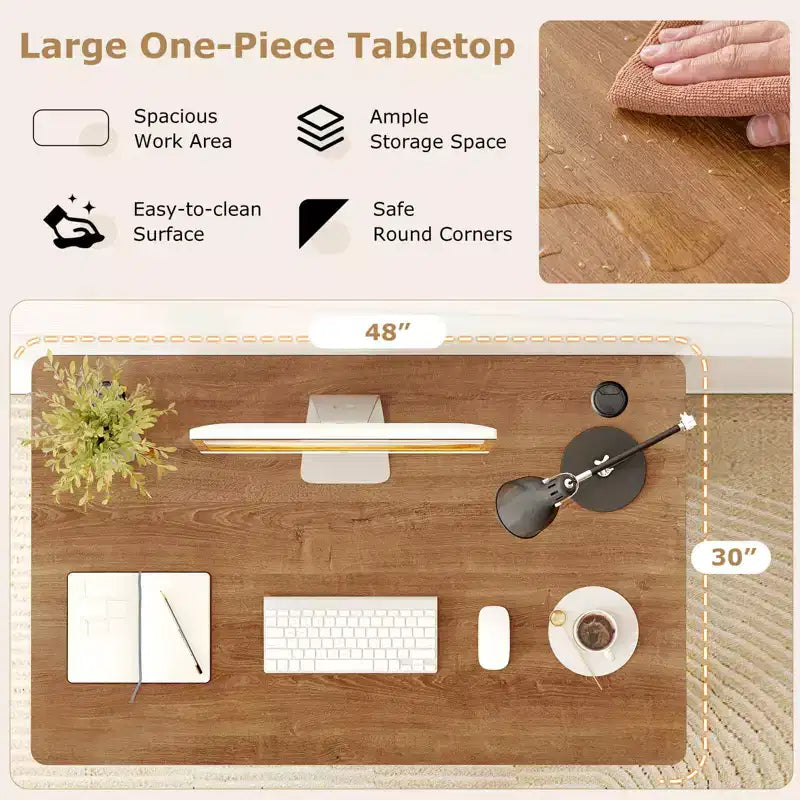 Plateau de table universel pour cadre de bureau standard et assis-debout Noyer