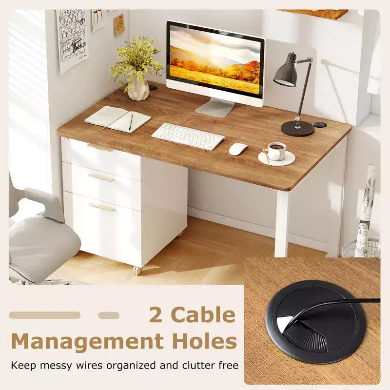 Plateau de table universel pour cadre de bureau standard et assis-debout Noyer