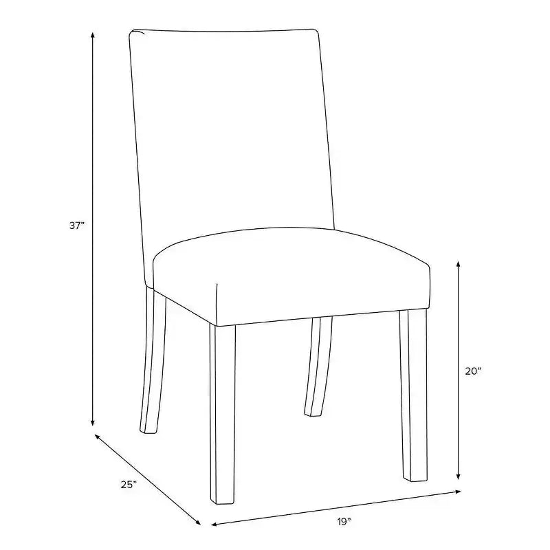 Chaise de salle à manger capitonnée à motif d'oiseaux, dossier courbé, mélange lin-coton