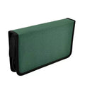 Organisateur de rangement portable pour CD et DVD avec fermeture éclair, sac de rangement média en nylon 11,2x6x2, Noir Vert