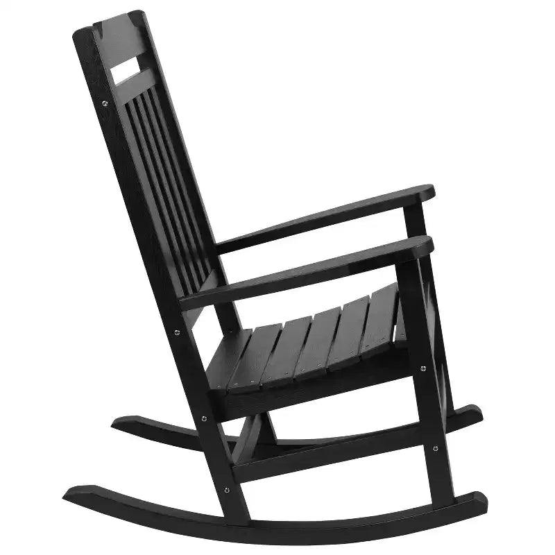 Flash Furniture Ensemble de 2 fauteuils à bascule Winston en polyrésine tout temps avec table d'appoint