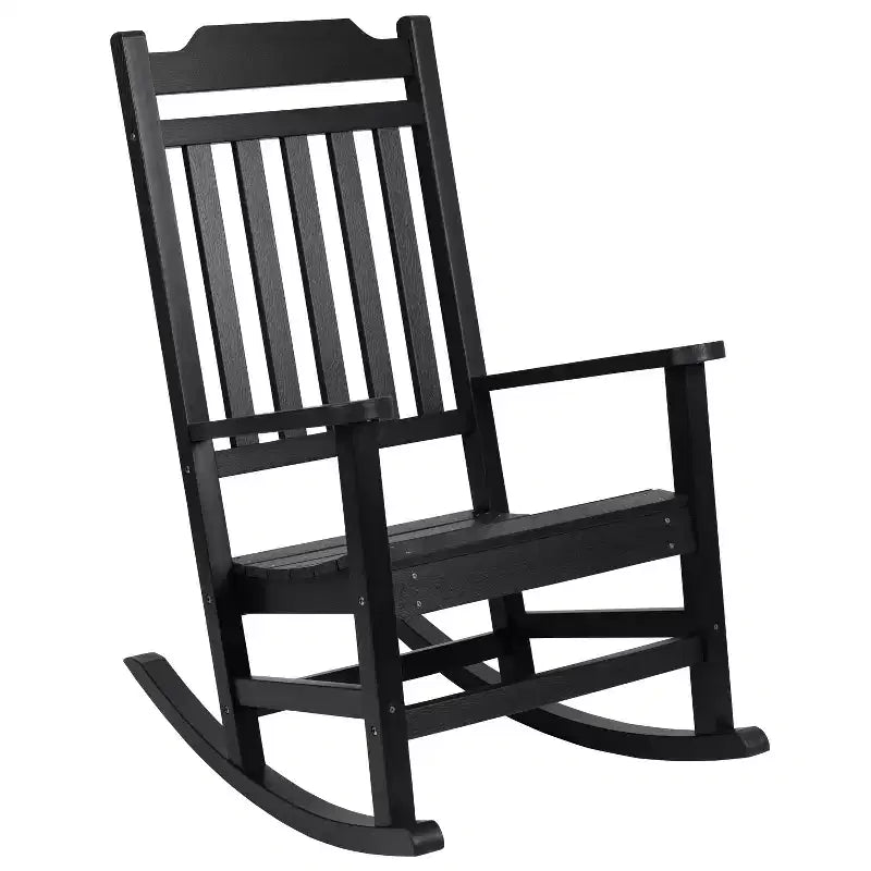 Flash Furniture Ensemble de 2 fauteuils à bascule Winston en polyrésine tout temps avec table d'appoint