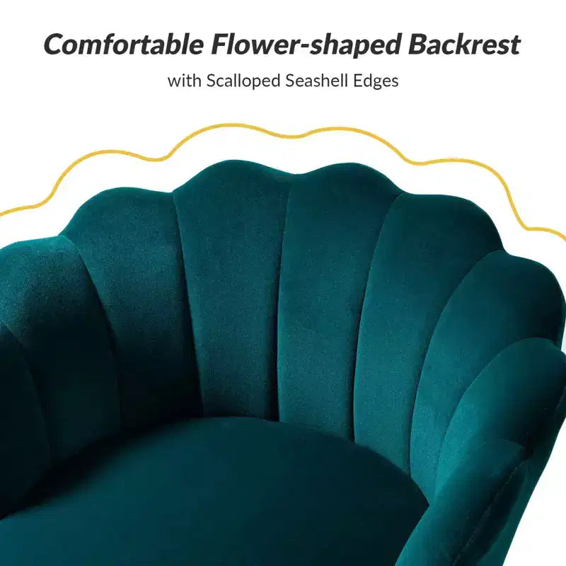 Fauteuil baril confortable avec pieds en métal doré, fauteuil d'appoint pour salon