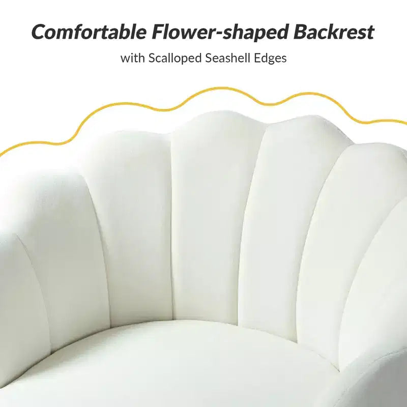 Fauteuil baril confortable avec pieds en métal doré, fauteuil d'appoint pour salon