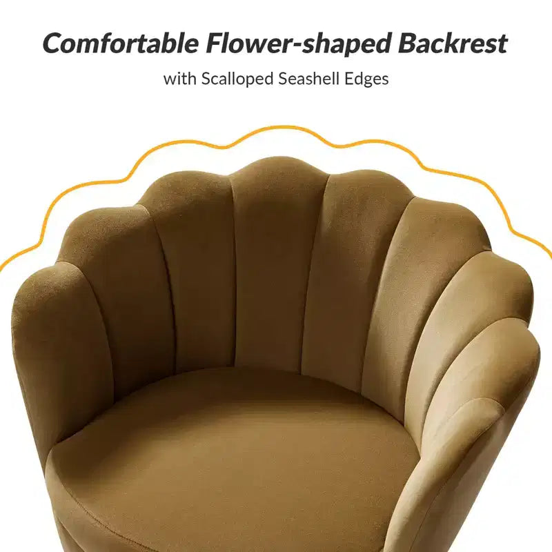Fauteuil baril confortable avec pieds en métal doré, fauteuil d'appoint pour salon