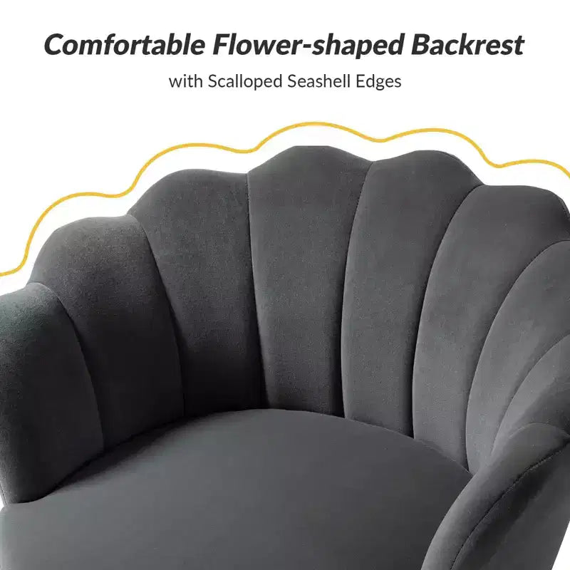 Fauteuil baril confortable avec pieds en métal doré, fauteuil d'appoint pour salon